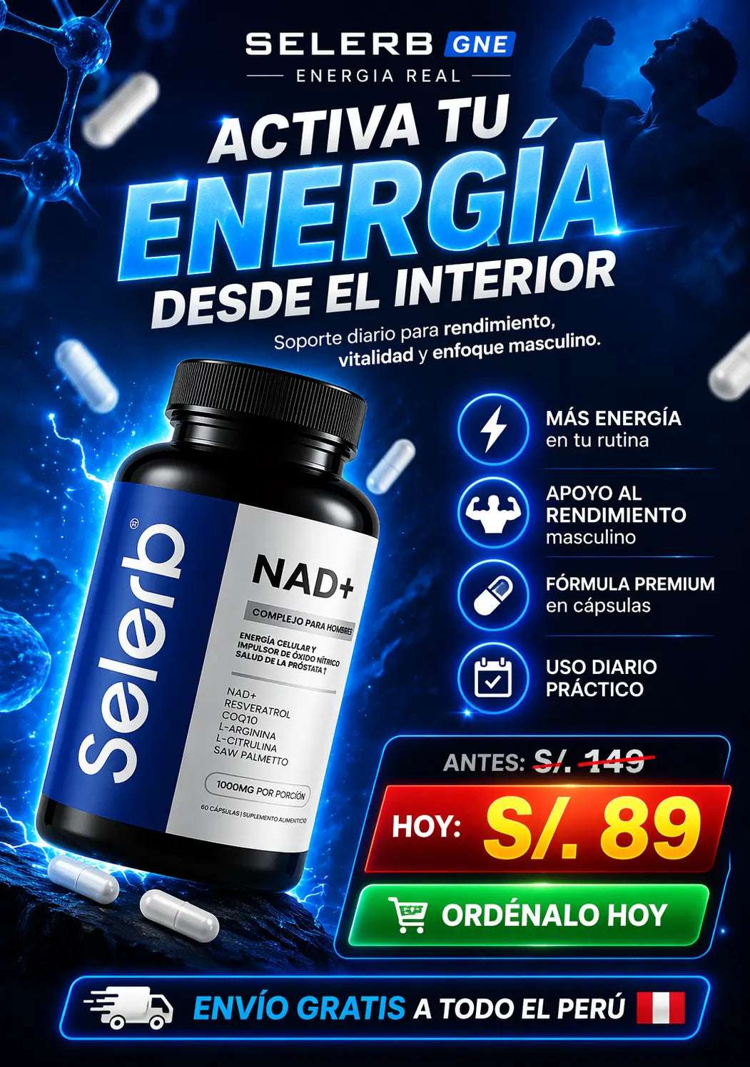 Selerb Suplementos NAD+ para hombres y mujeres