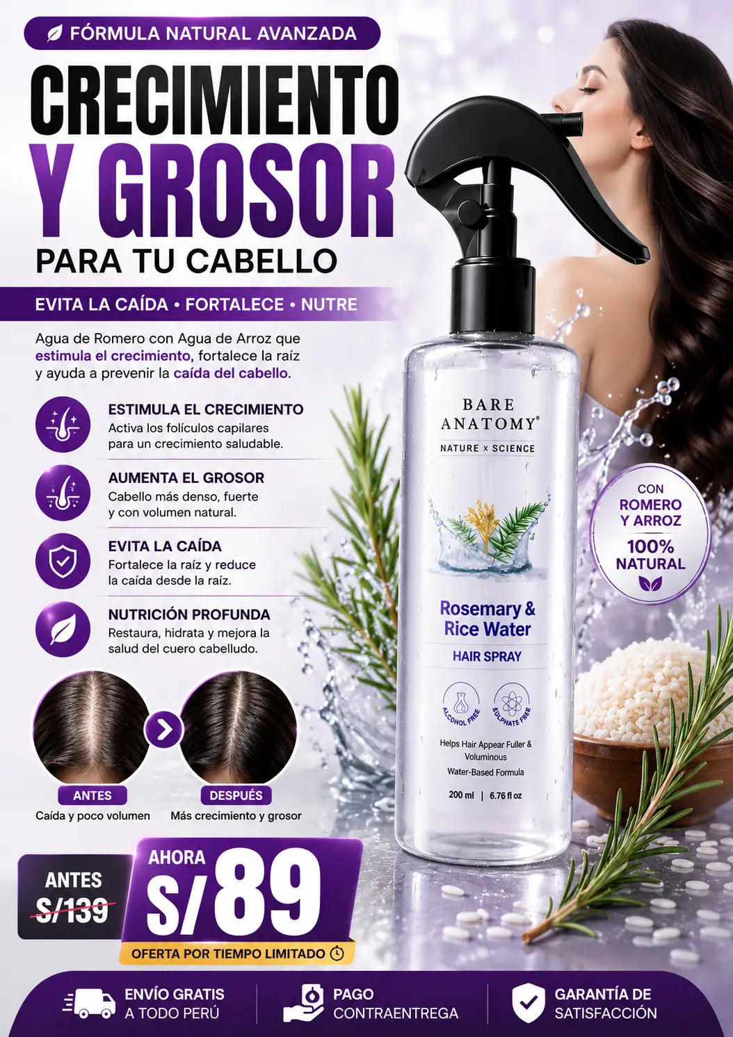 Agua de Romero con Agua de Arroz