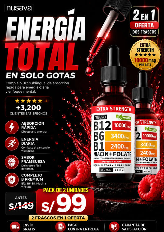 Vitamina B12 líquida de fuerza extra Complejo de vitamina B
